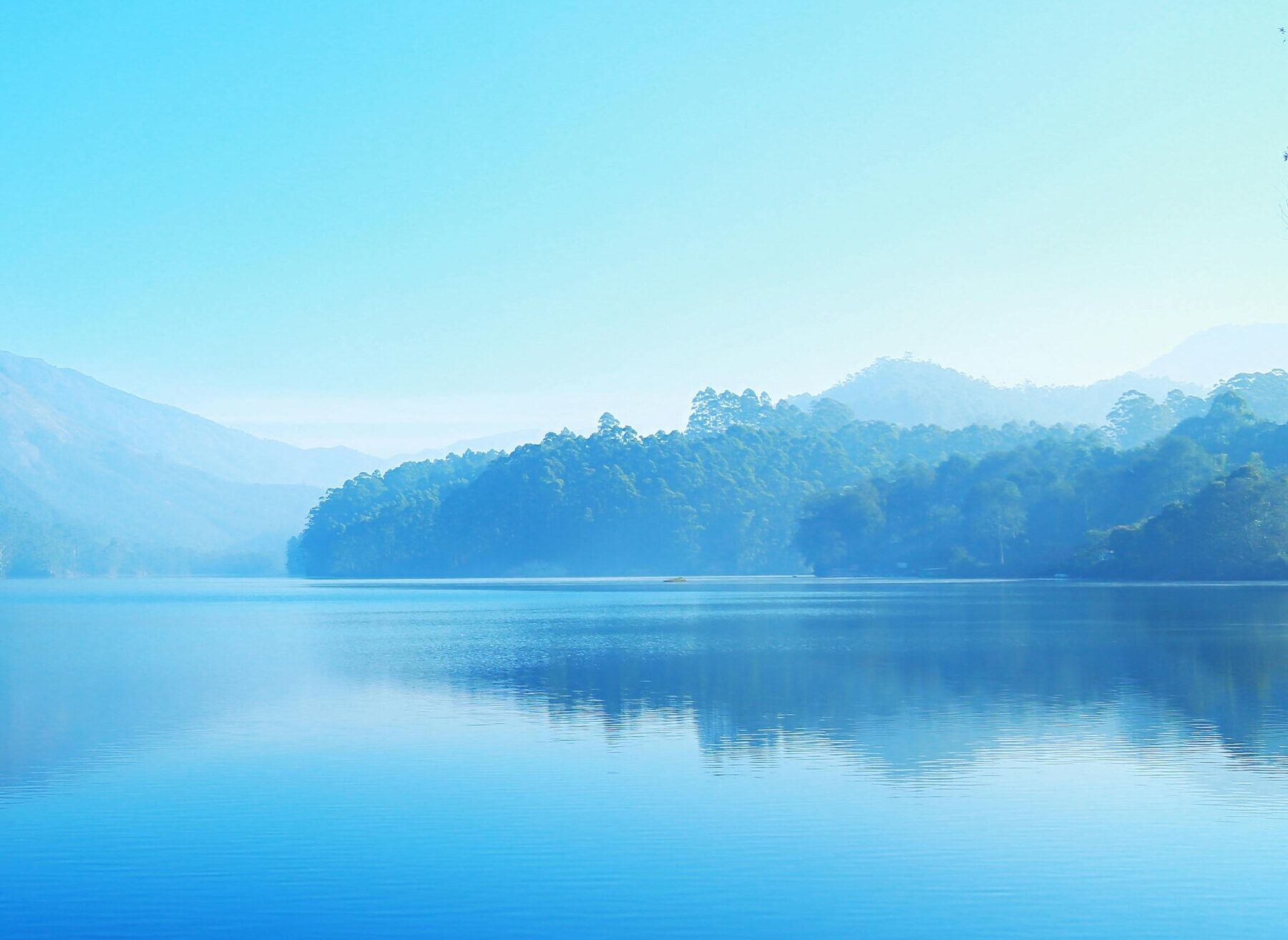 青白い湖の画像